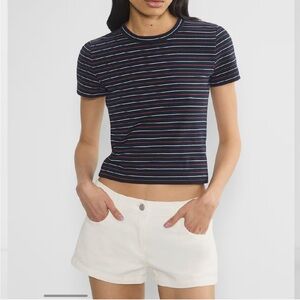 Aritzia Sunday Best navy striped tee